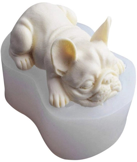 Forma per dolci in silicone a forma di bulldog francese - Forma per torta - Forma per biscotti - Forma per torte - Riscaldabile - Facile da pulire - Dimensioni 11,5 x 7,8 x 5 cm