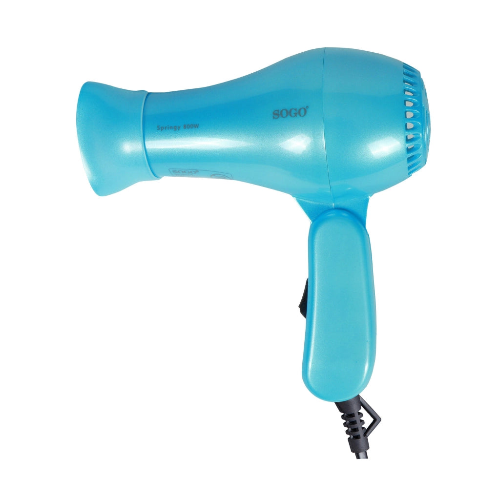 Asciugacapelli Pieghevole con Concentratore - 800W - Blu