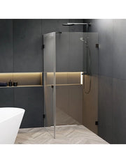 Box doccia angolare sinistro SCANDIC NXT 201 RIHO 90x90 x200cm con cerniera nera