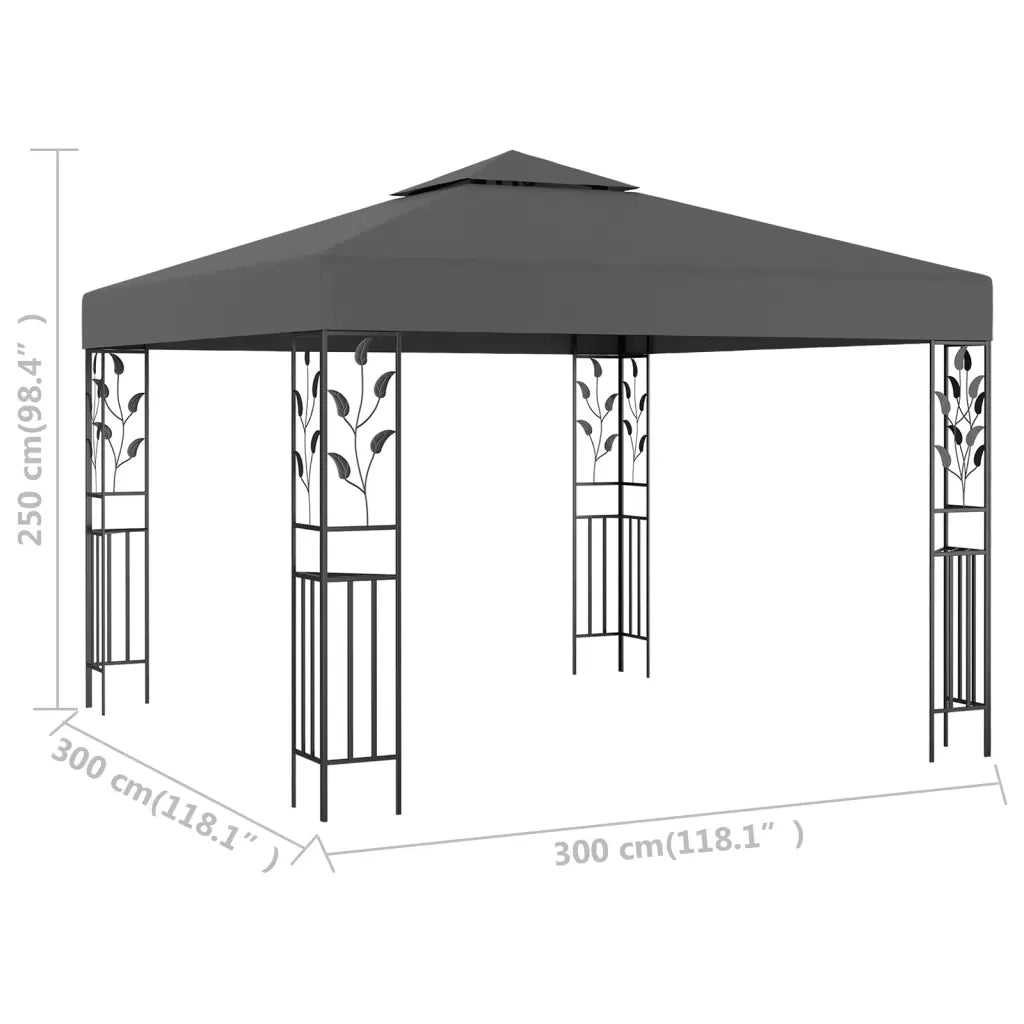 Gazebo 3x3 m Antracite 47946