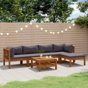 Set Divani da Giardino 7 pz con Cuscini in Massello di Acacia 3086898
