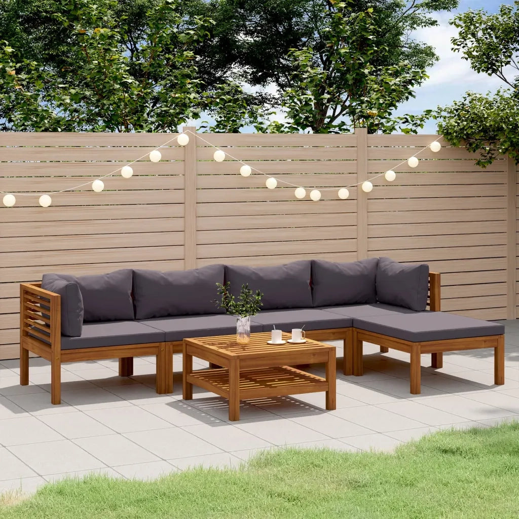 Set Divani da Giardino 7 pz con Cuscini in Massello di Acacia 3086898