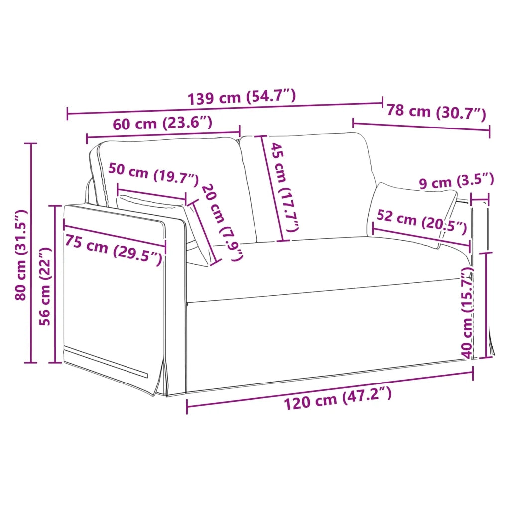 Set di divani 2 pcs Talpa 139 x 78 x 80 cm Tessuto 3407497