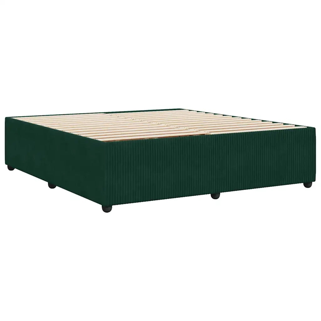 Giroletto senza Materasso Verde Scuro 200x200 cm in Velluto 3285033