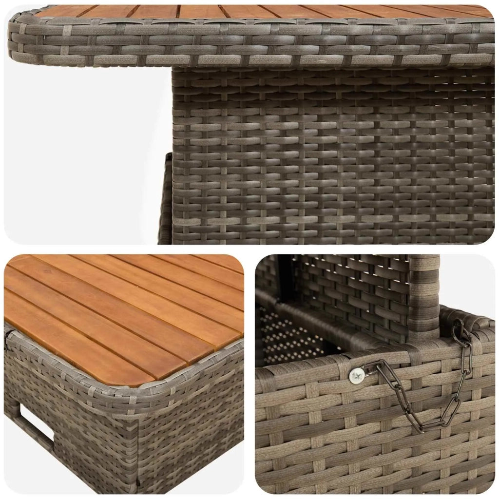 Set di Mobili con cuscino 8 pcs Grigio e Blu Navy Rattan in PE 3422200