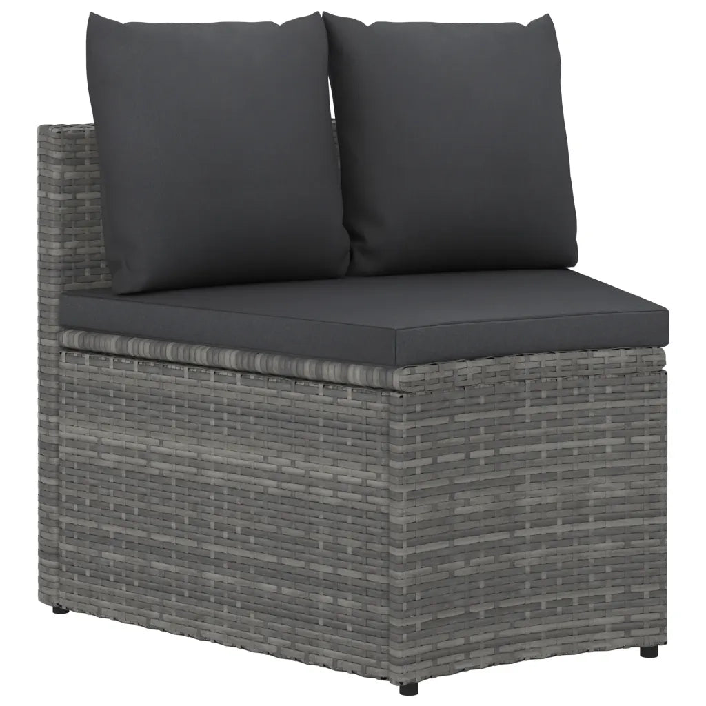 Set Divani da Giardino 5 pz con Cuscini in Polyrattan Grigio 3064907