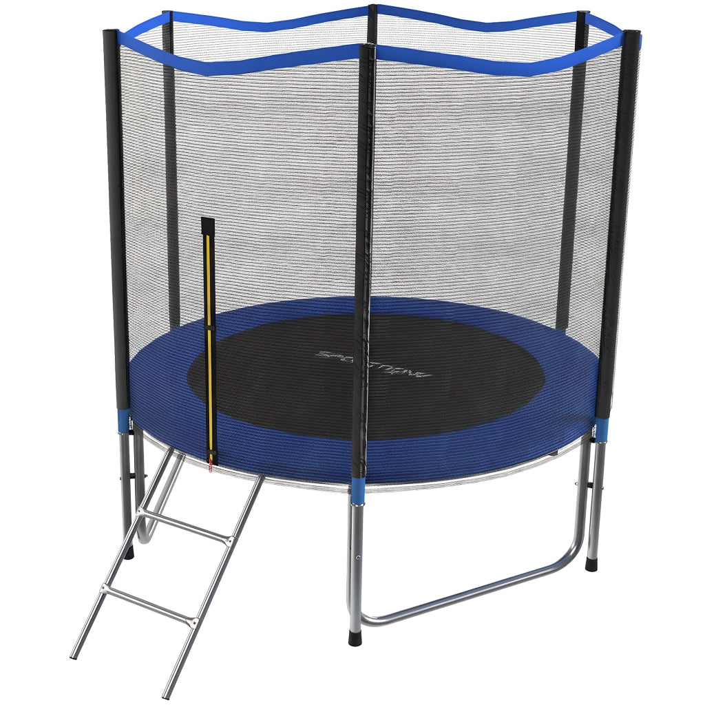 Trampolino Elastico per Esterno con Rete di Sicurezza ¨C Zephmum ¨C Blu ?305 cm