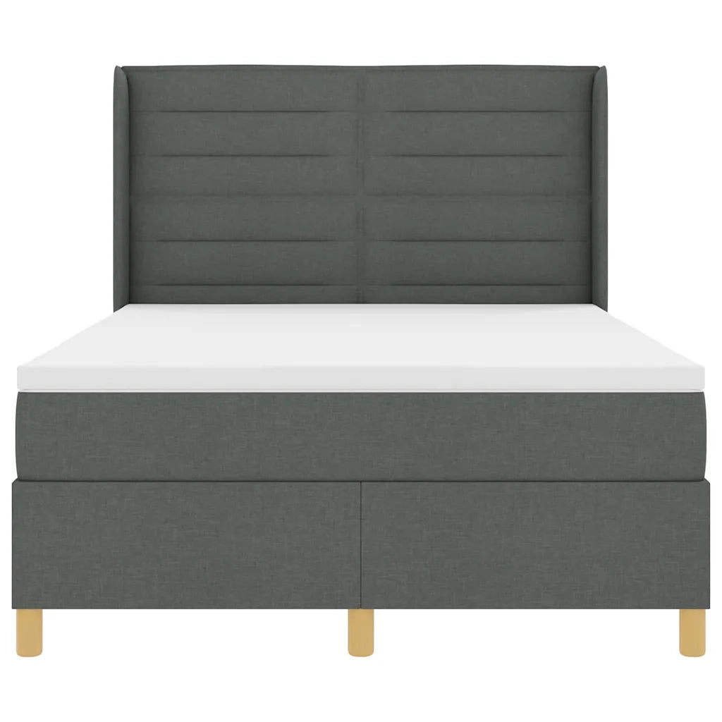 Letto a molle con materasso Grigio scuro 160 x 200 cm Tessuto 3341778