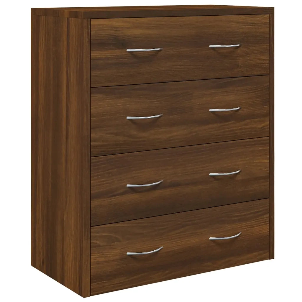 Credenza | Madia | Buffet da pranzo | Armadio da pranzo con 4 Cassetti 60x30,5x71 cm Rovere marrone