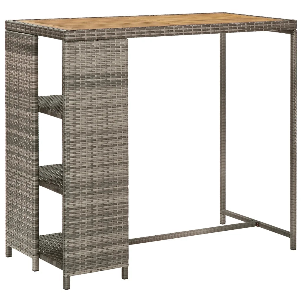 Set Bar da Giardino 3pz con Cuscini Grigio in Polyrattan 3261498
