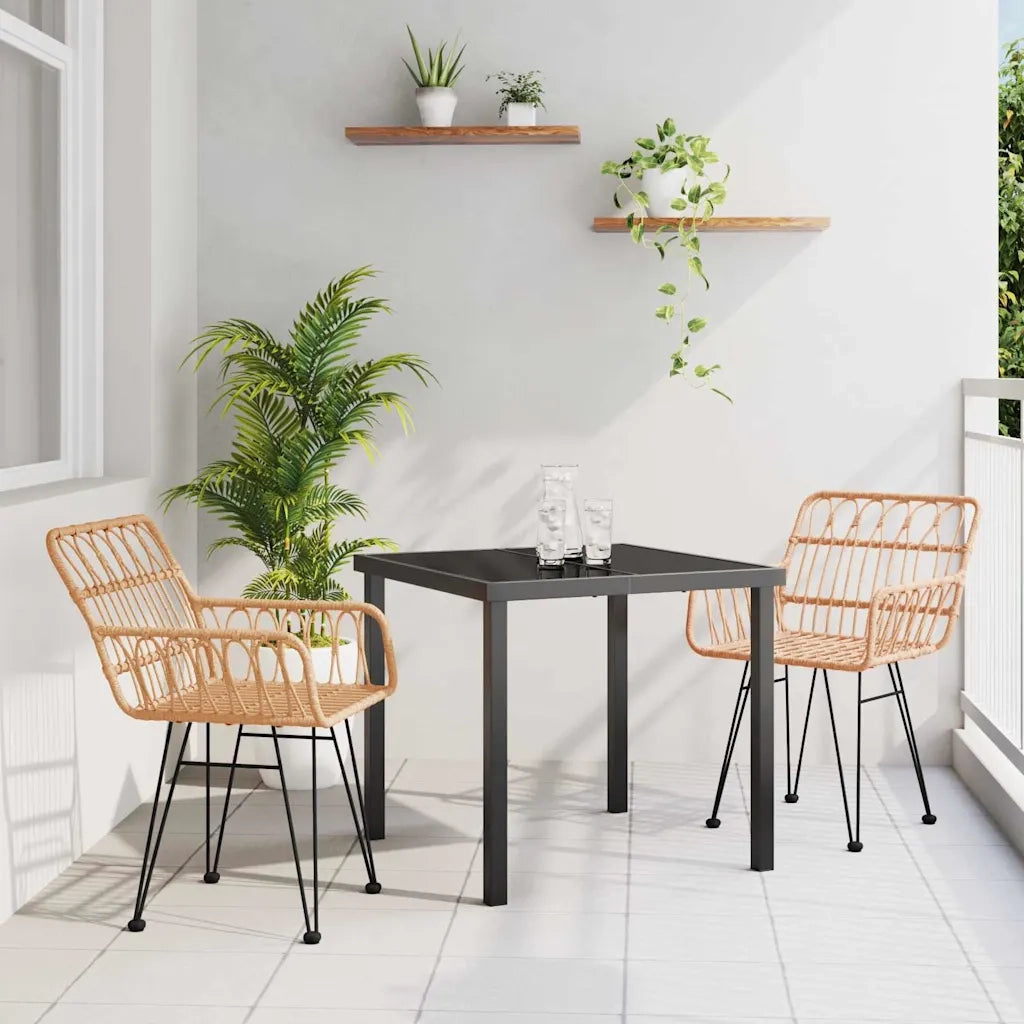 Set da Pranzo per Giardino 3 pcs Marrone