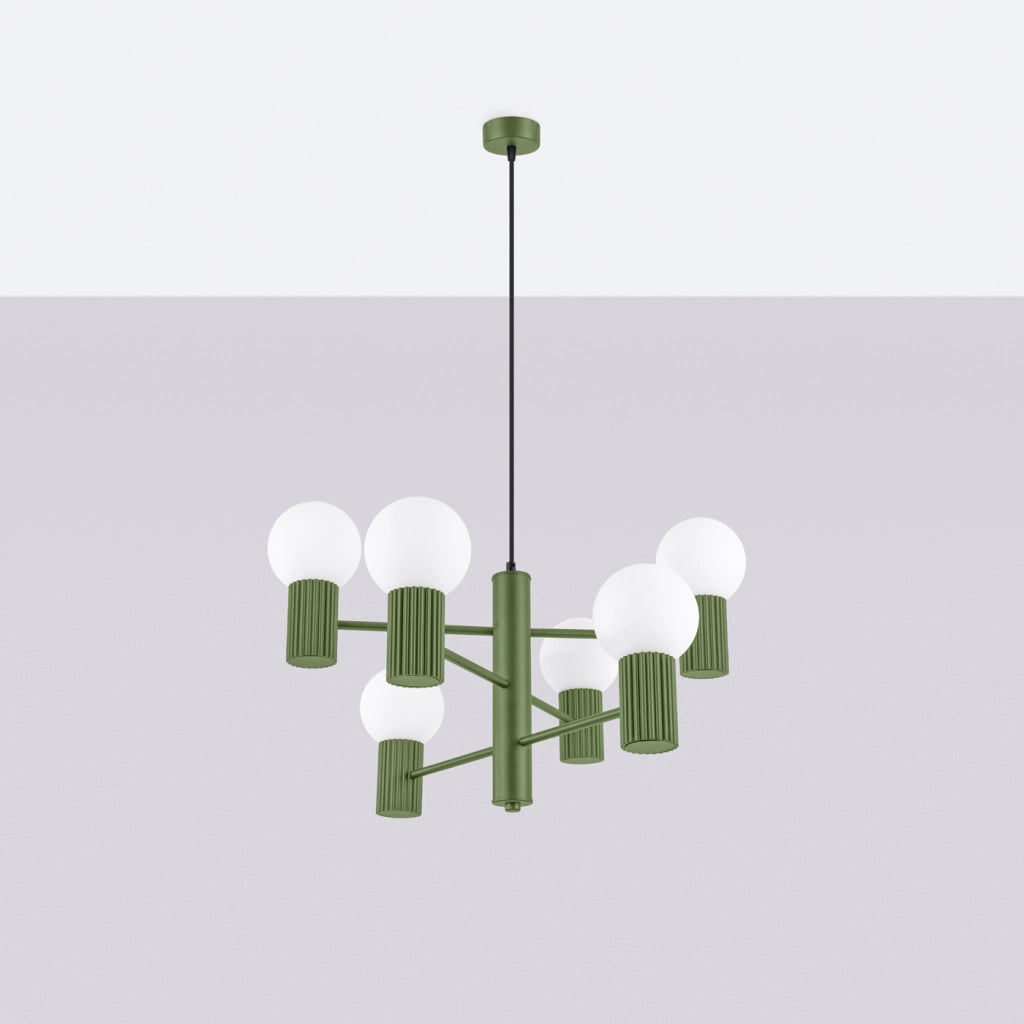 Lampadario HALO 6 verde oliva