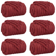 Coperte da Pile 6 pz Rosso Bordeaux 200 x 150 cm Panno