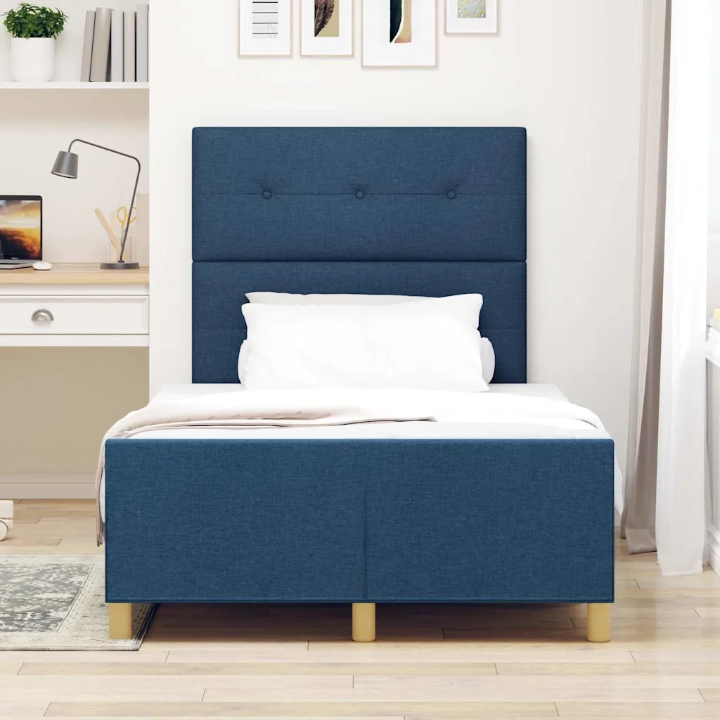 Struttura del letto con testiera Blu 120 x 190 cm Tessuto 3344717