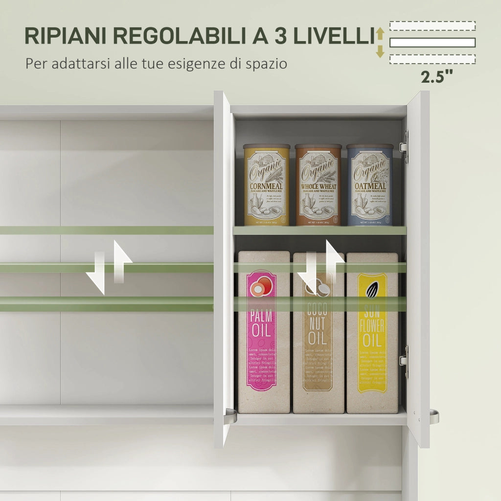 Armadio Bianco e Grigio con Cassetti e Ante ¨C Minimal ¨C 101x39x180 cm