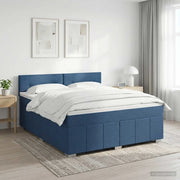 Letto box spring con materasso Blu 140 x 200 cm Tessuto 3451233