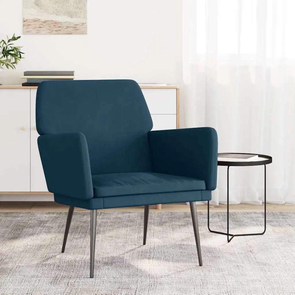 Poltrona Blu 62x79x79 cm Velluto 351381
