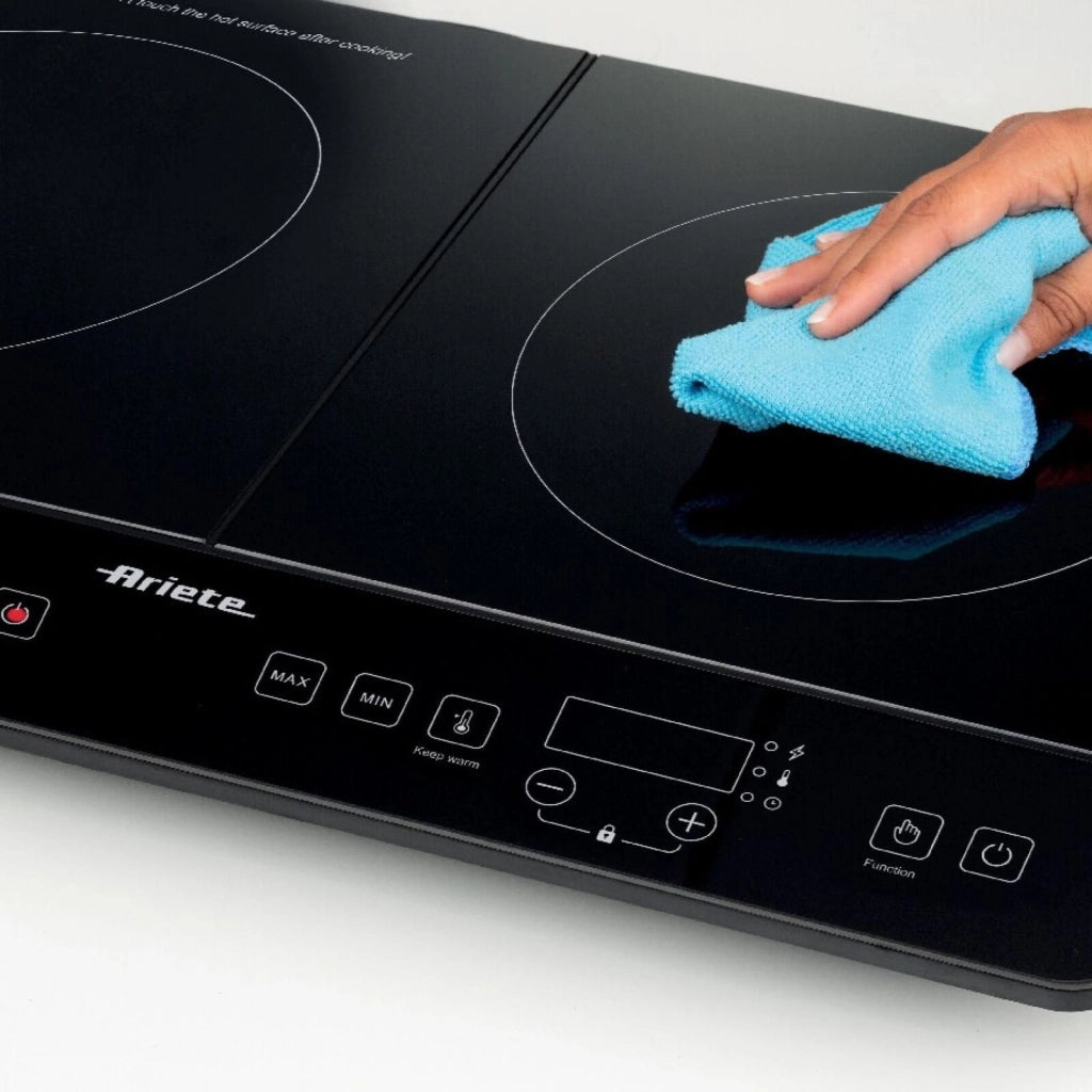 Ariete 1998 Piano cottura a induzione portatile doppio 58 cm 2 zone 3500W 12 livelli di potenza Touch Timer vetroceramica colore Nero