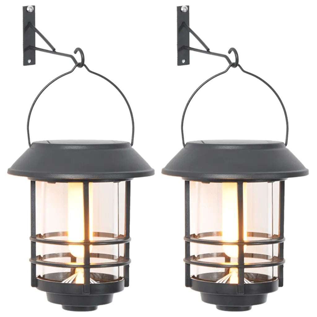 Lanterne Solari per Esterni 2 pz Fiamma Tremolante Bianco Caldo CFW5575600