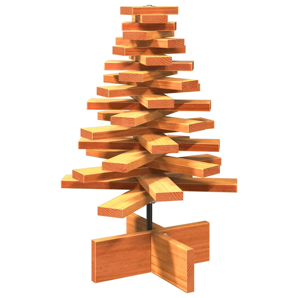 Albero di Natale | Decorazioni natalizie Marrone Cera 60 cm in Legno Massello di Pino