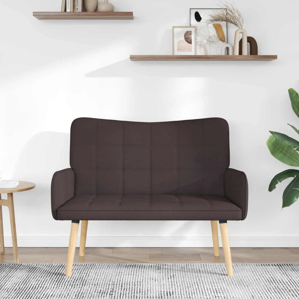 Sofa a Due Posti Marrone Scuro 115 x 61 x 87 cm Tessuto 42028895