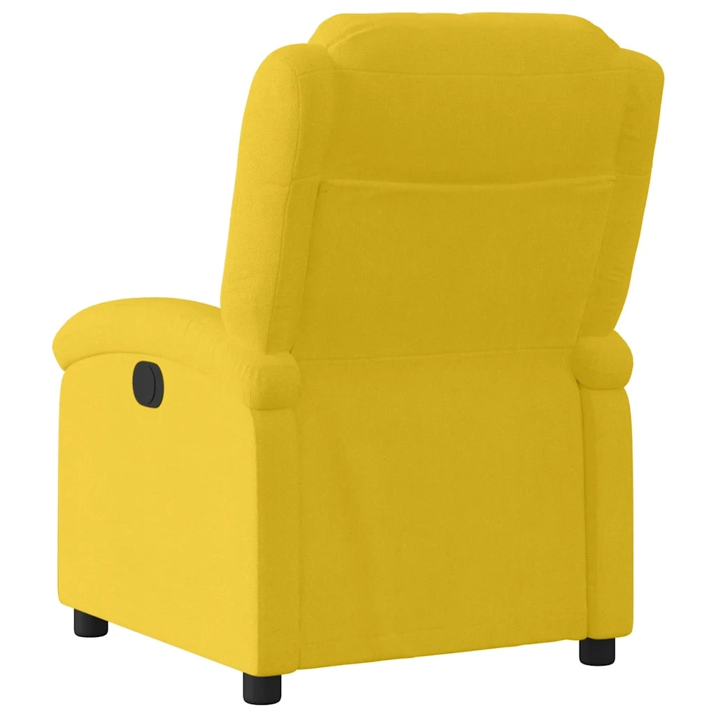 Poltrona | Sedia Relax Reclinabile Elettrica Gialla in Velluto