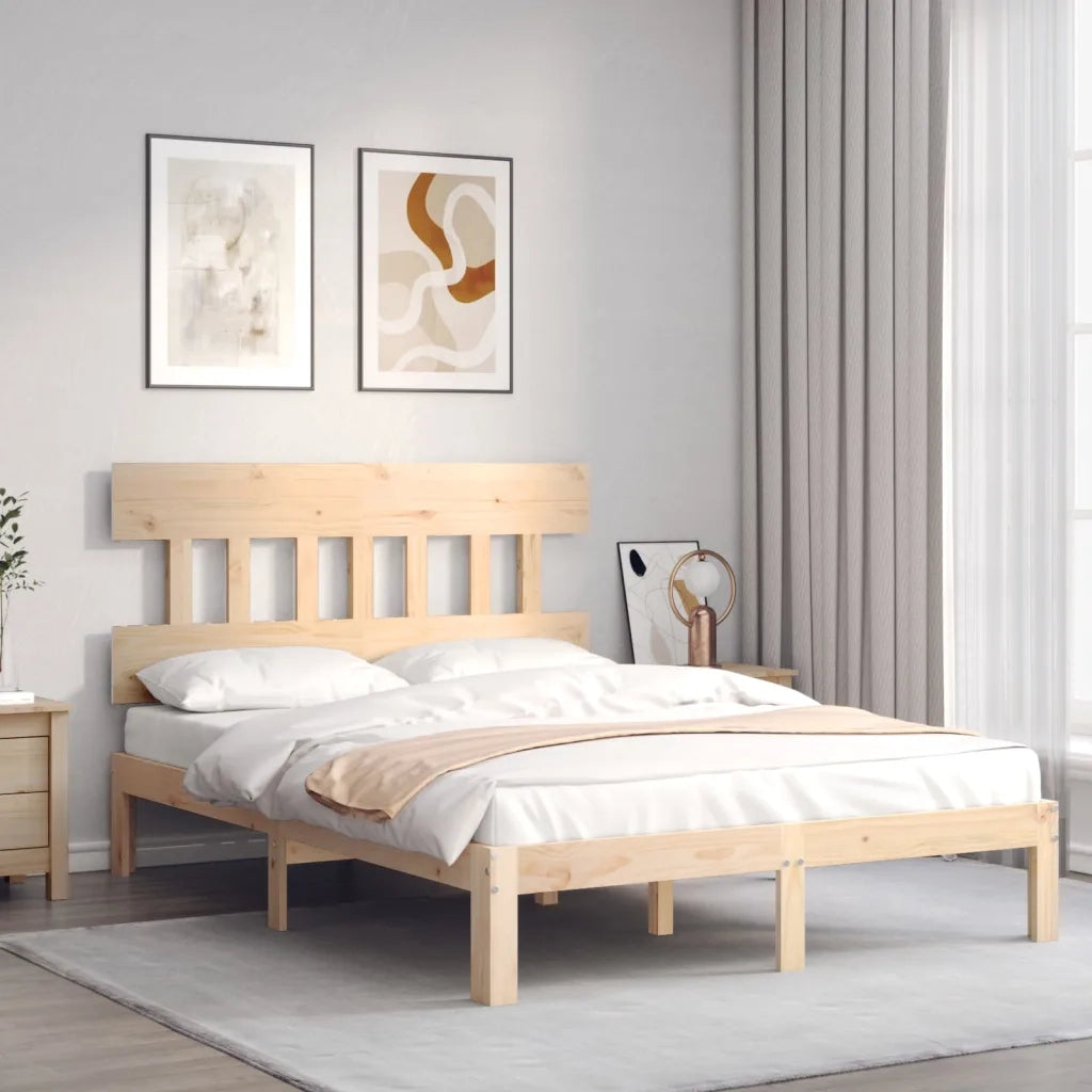 Giroletto con Testiera Small Double-Struttura Letto in Legno Massello 833081
