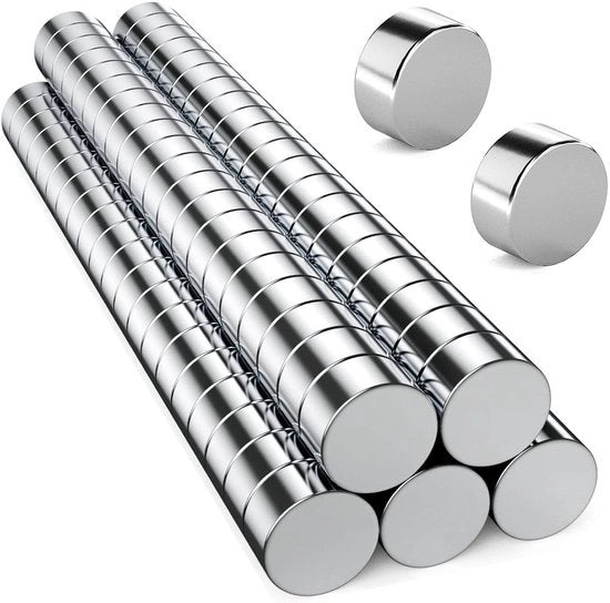 100 pezzi di magneti neodymium extra forti, 5 x 2 mm magneti per tavolo magnetico, magneti rotondi piccoli mini forti, magneti in acciaio verniciato per frigorifero per uso domestico, ufficio e scuola, argento