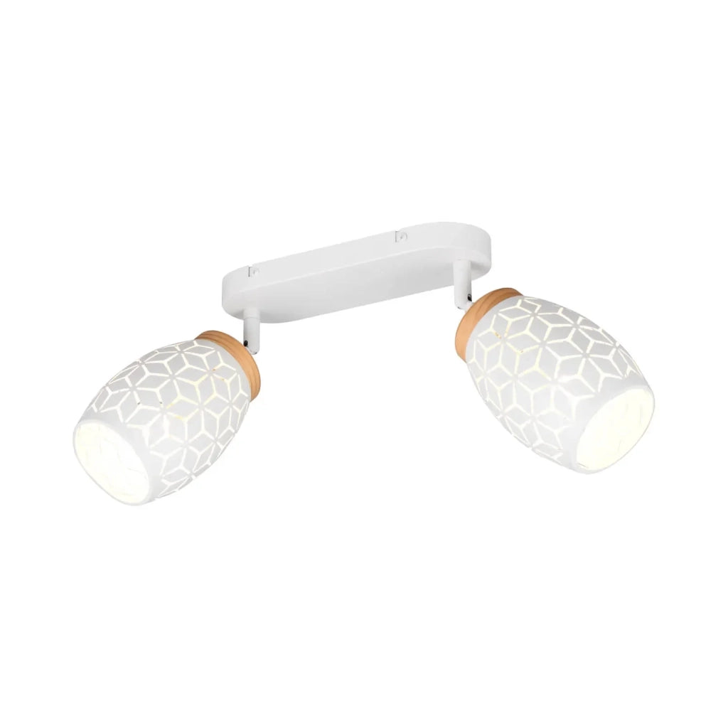 LÚZETE - SPOT DA SOFFITTO/PARETE 2 LUCI METALLO BIANCO E14 BIRKITA