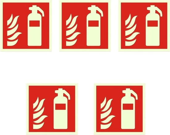 Sticker di emergenza luminosa - adesivo PVC per parete - 150 x 150 mm - uffici - centri commerciali - scuole - 5 fogli - nero - contenuto HTML.