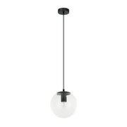 Sospensione Italux Sarpo nera vetro sfera Ø20 E27 40W