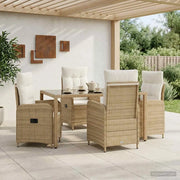 Set da pranzo per esterni 5 pcs Beige e Bianco Crema 3422340