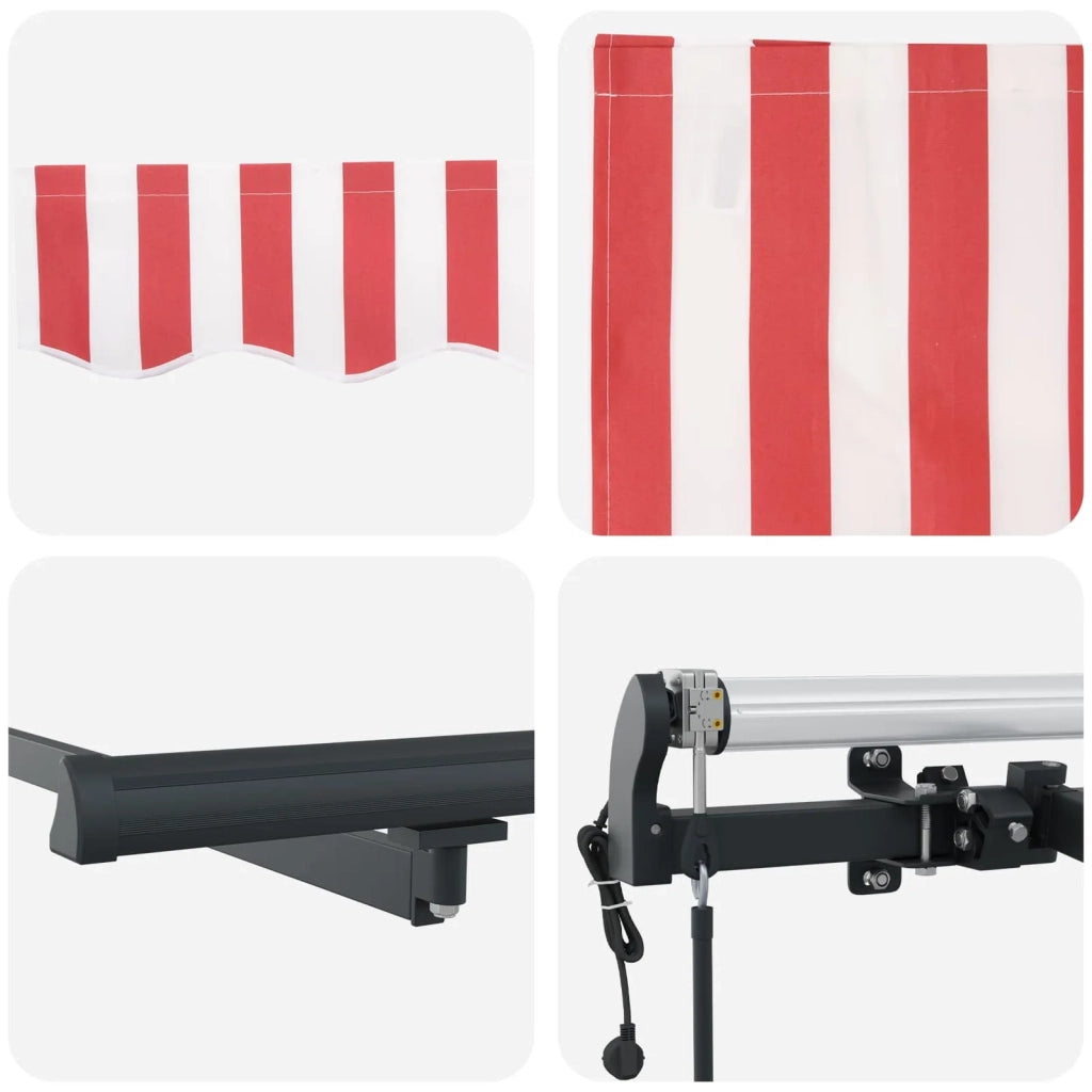 Tenda Retrattile Rosso e Bianco 450 × 350 cm 3331103