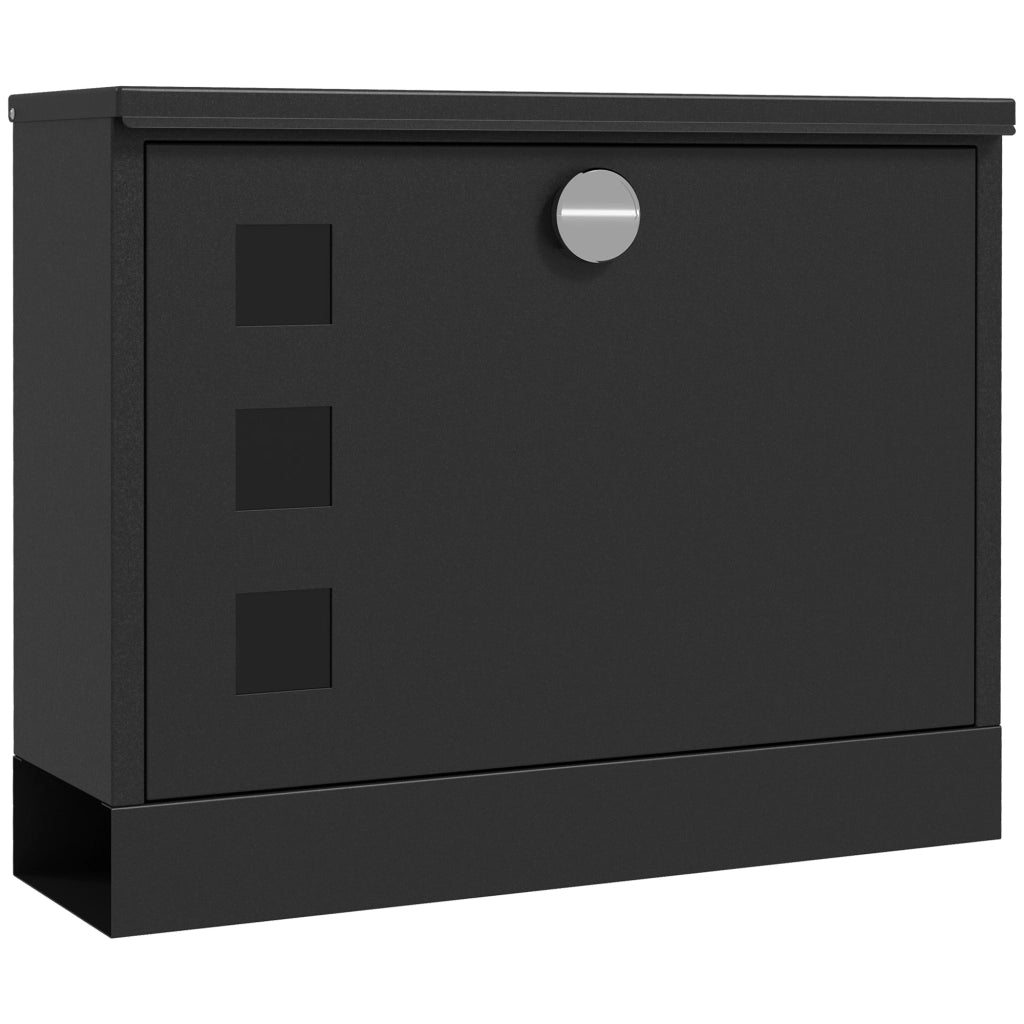 Cassetta Postale ¨C Minimal ¨C Metallica, Nero, 36.5x11.5x29 cm