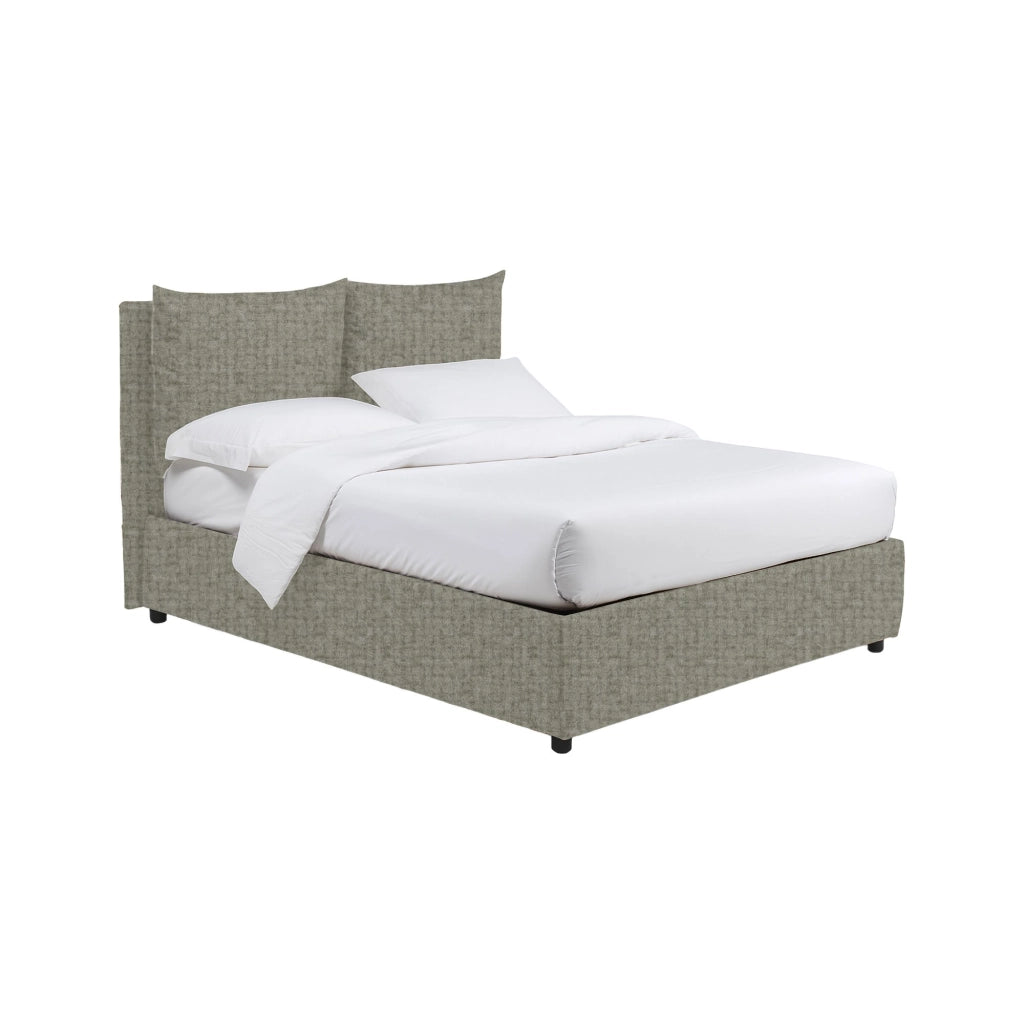 Newton, Letto Piazza e Mezza Sfoderabile Made in Italy, Grigio