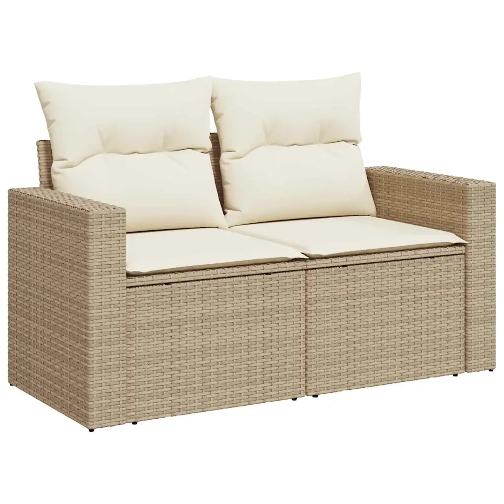 Set Divano da Giardino 13 pcs Beige e Crema polyrattan