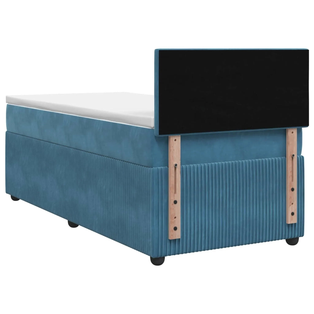 Letto box spring con materasso Blu Scuro 90 x 190 cm Velluto 3451593