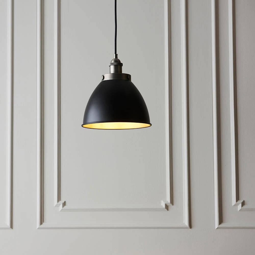 Lampada a sospensione industriale nera Ø24 E27 Franklin