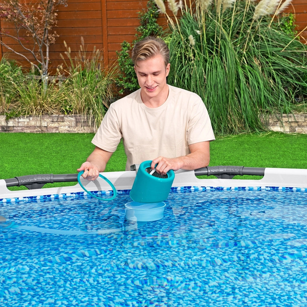 Trade Shop - Kit Completo Per Cura Pulizia Piscina Fuori Terra Fino A 610cm Con Aspiratore Skimmer 58237 -