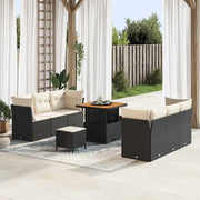 Set Divano da Giardino con cuscino 9 pcs Nero polyrattan 3361435