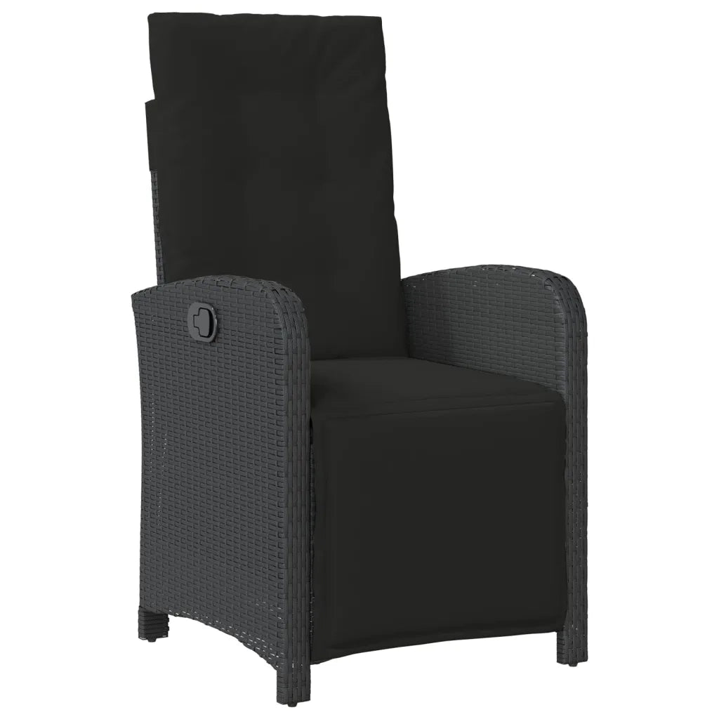 Set da Bistrò 3 pz con Cuscini Nero in Polyrattan 365201