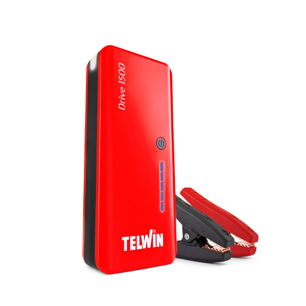 AVVIATORE PORTATILE STARTER CARICABATTERIE DRIVE 1500 12V + 2 LUCI LED TELWIN