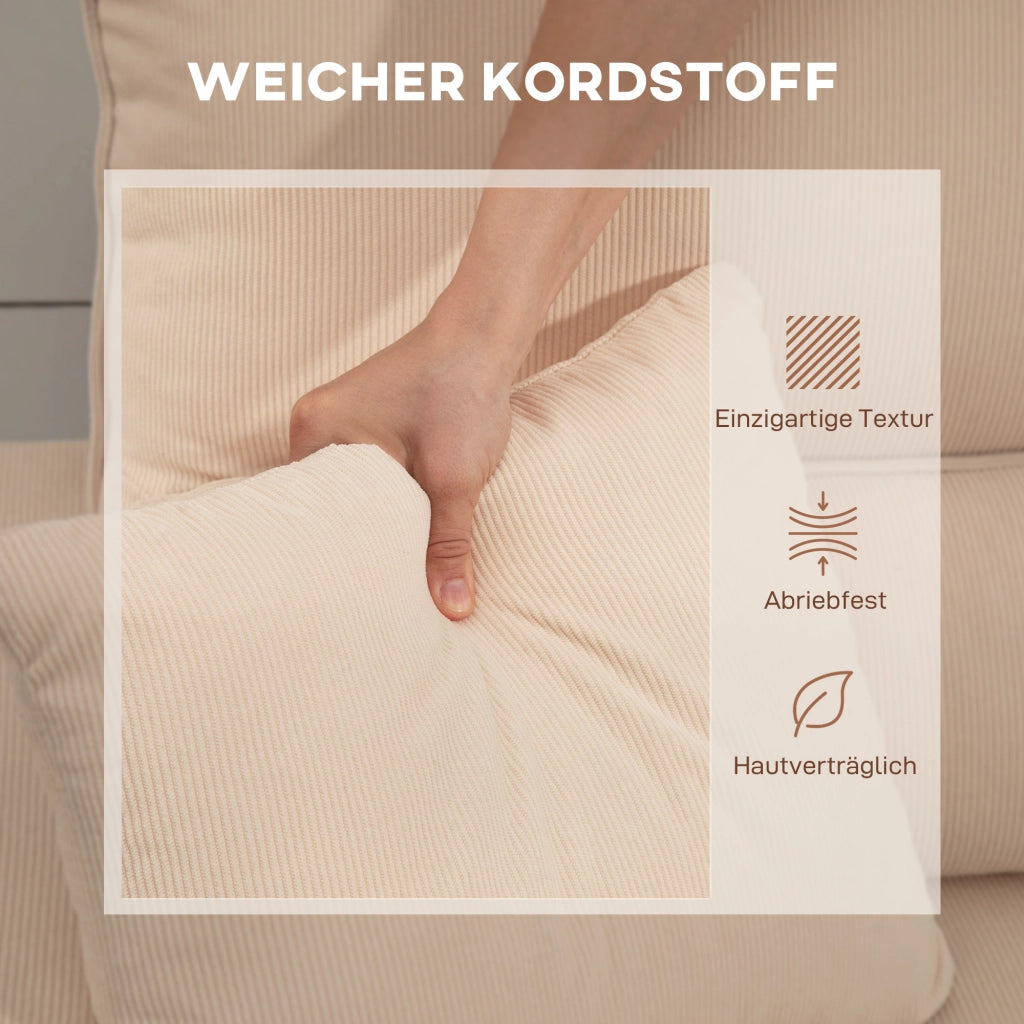 Divano letto angolare con contenitore e cuscini ¨C Minimal ¨C Beige