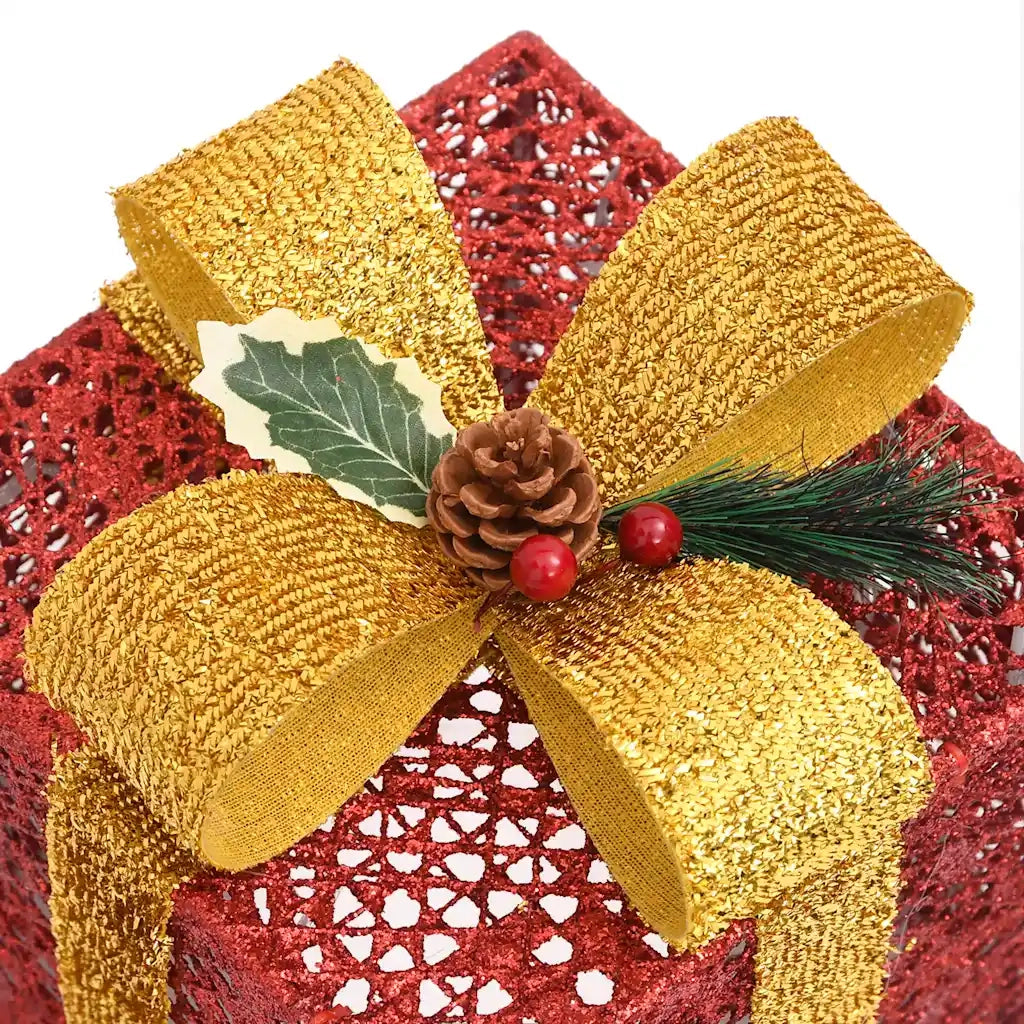 Scatole Regalo Decorative Natale 3 pz Rosse da Esterno Interni CFW3554969