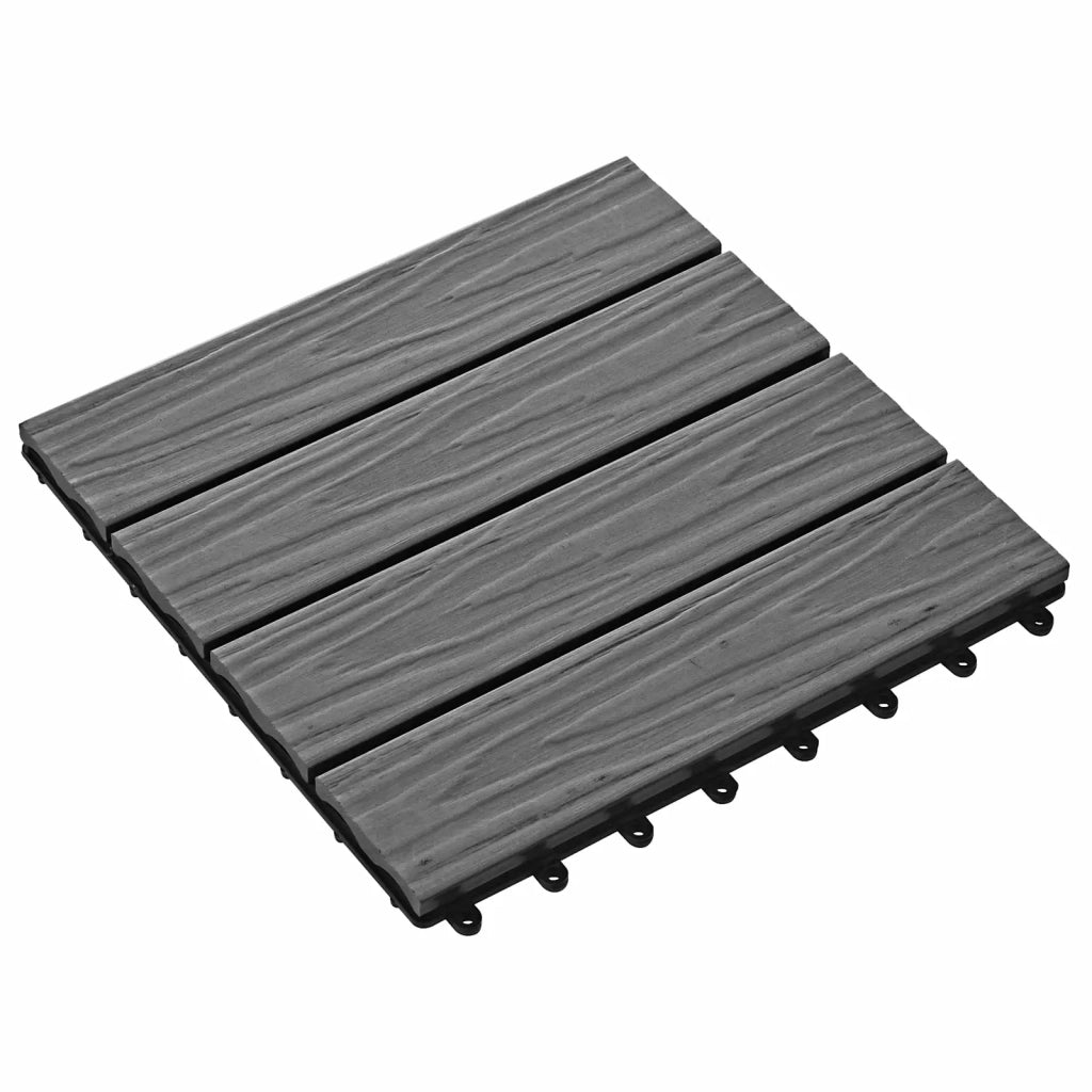 Piastrella per Decking Design 3D 11 pcs Grigio 30 x 30 cm WPC 42046680