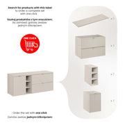 Set mobili bagno 140 cm con piano Bella Cashmere 140 cm