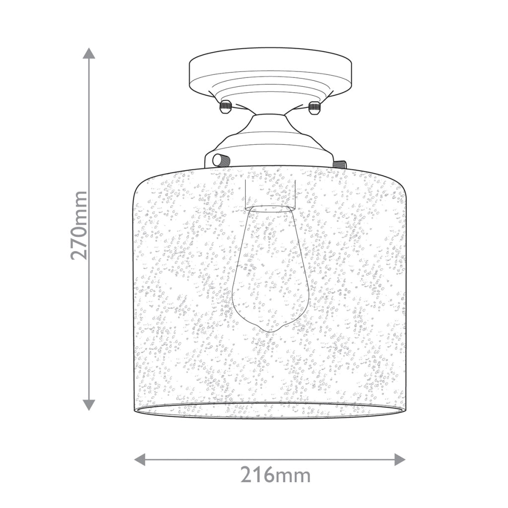 Plafoniera minimal ottone vetro bolle E27 Winslow Kichler