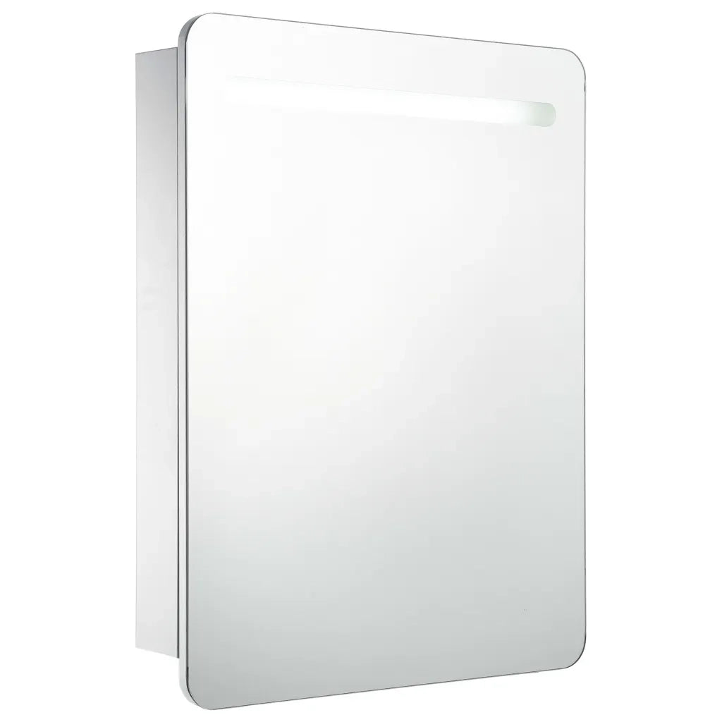 Armadietto Bagno con Specchio e LED 60x11x80 cm 285118