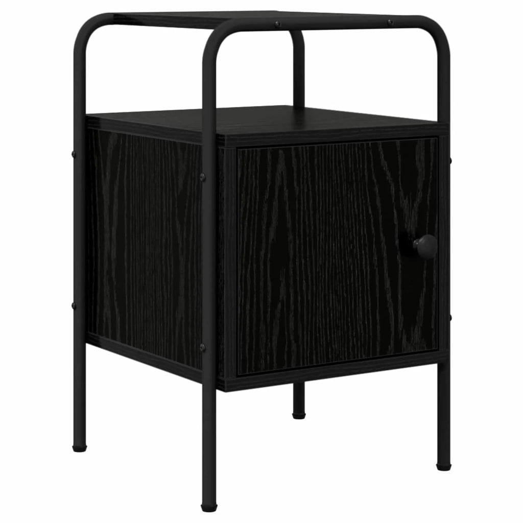 Armadio da Notte Rovere Nero Legno ingegnerizzato 8007587