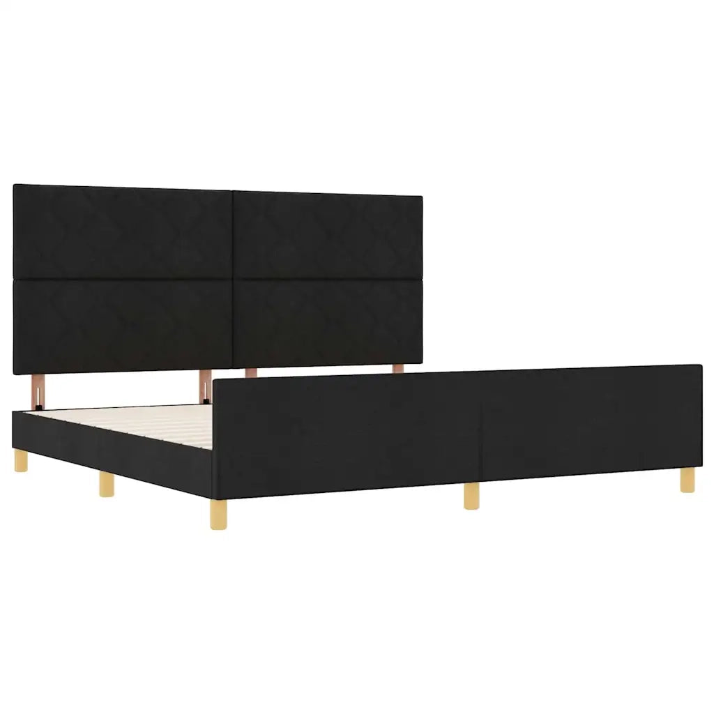 Struttura del letto con testiera Nero 200 x 200 cm Tessuto 3344832